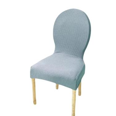 Imagem de Capa para cadeira com encosto redondo, jacquard, ajustável, tamanho grande, luxuosa, capa para assento, cadeira de jantar (1 peça, capa para cadeira, cinza claro)