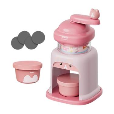 Imagem de Ioensy de gelo manual, raspador de gelo rotativo, utensílios de cozinha, máquina de raspadinha para festas em bares domésticos, Rosa com 2 Tigelas