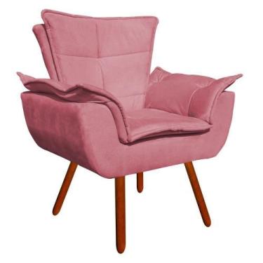 Imagem de Poltrona Decorativa Opala Suede Rose - D'Rossi