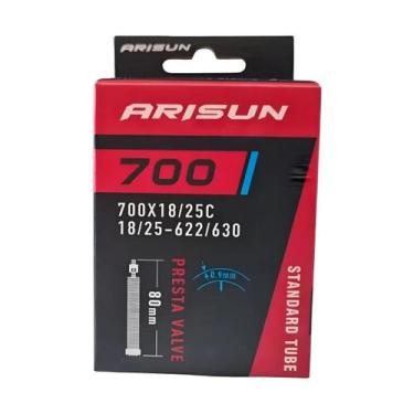 Imagem de Câmara de ar 700 x 18/25 bike speed Arisun bico fino 80 mm, Preto, Úni