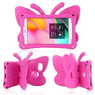 Imagem de Simicoo Capa de borboleta fofa compatível com Lenovo Tab M9 2023 com suporte para meninas, leve, EVA resistente, à prova de choque, capa completa para crianças para Tab M9 (rosa)