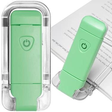 Imagem de EGWASER Luz de LED portátil recarregável por USB para leitura na cama, 3 marcadores de luz reguláveis ajustáveis de brilho para proteção ocular, lâmpada de leitura (verde)