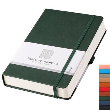 Imagem de AHGXG Caderno pautado – 320 páginas numeradas, caderno grosso para mulheres, bloco de notas A5, pautado na faculdade, papel de 100 g/m², capa dura de couro, para homens, trabalho, escritório, escola