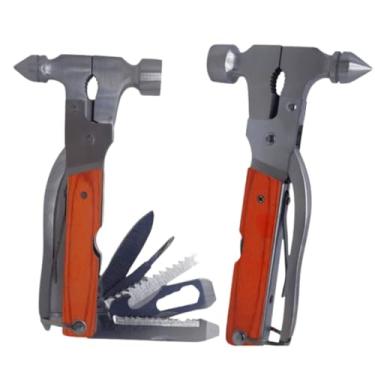Imagem de Alicate Martelo Machado Canivete Inox Ferramenta Multifuncional Sobrevivência Camping 12 Em 1 Compacta Para Aventura e Emergência Multifuncional Sobrevivência Com Serra e Chave Allen Com Abridor
