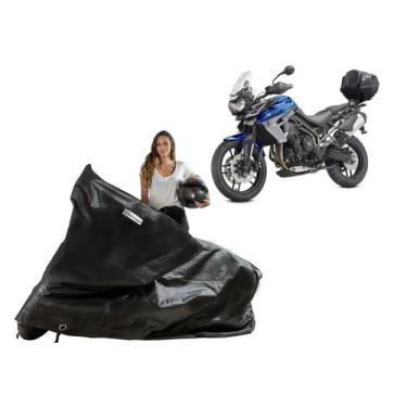Imagem de Capa Protetora Moto Tiger 800 / 900 / 1000 com Baú - Kahawai, Preto