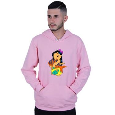 Imagem de Moletom Unissex Canguru Lilo Stitch Girl - Lafre, Rosa claro, G
