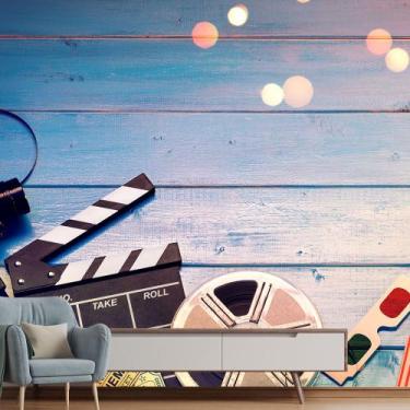 Imagem de Papel de Parede Cinema Filme Madeira Sala Painel - 162pcp - Allodi