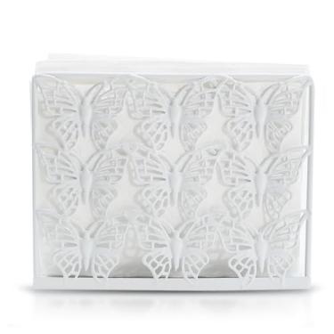 Imagem de Suporte de guardanapo para mesa, suporte de decoração de mesa de jantar com moldura de metal borboleta, dispensador de guardanapos ideal para mesas e bancadas de cozinha, decoração de bar para todas