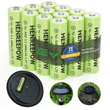 Imagem de Baterias Recarregáveis Henreepow Ni-MH AA 600mAh 1,2 V (pacote com 12)