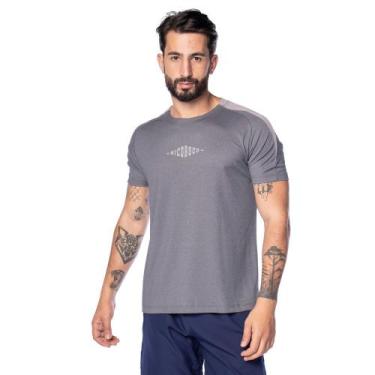Imagem de Camiseta Masculina Nicoboco Slim Fit Detalhe Ombros Cinza, Cinza, M