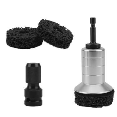 Imagem de Ferramenta Limpeza Cubo Roda, Kit Limpeza Pino Freio Compatível com Chave Impacto de 1/2" Inclui 2 Pastilhas e 1 Adaptador Ideal para Manutenção de Carros e Caminhões (Prata)