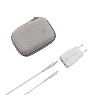 Imagem de Kit Viagem Cinza, Cabo Lightning e Carregador 30W, Originais iPlace