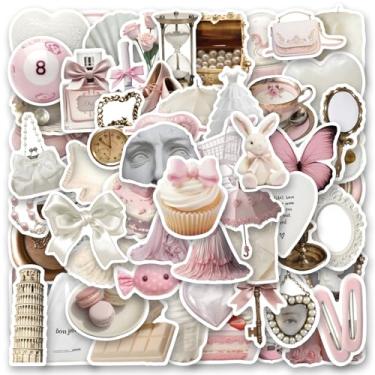 Imagem de 100 PCS White Aesthetic Stickers,Cute Aesthetic Art Coquette Stickers,Vinyl Waterproof Decal,Perfect for Kids,Teens,Water Bottle Suitcase Phone Skateboard Guitar Water Cup Bike Laptop Scrapbook