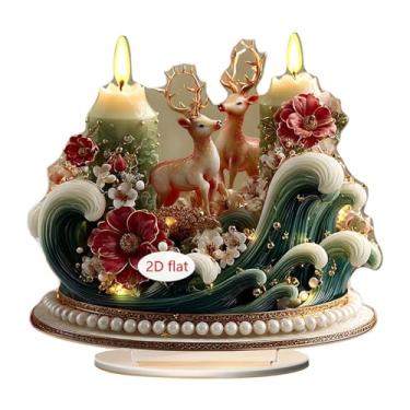 Imagem de XLWLLNJ Decoração de casa com tema de praga de Natal 2D com base de arte em acrílico para estante, armário, mesa central, sala de estar, 21 Cm de Largura