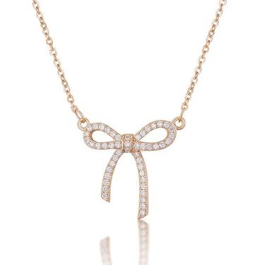 Imagem de Colar de laço de prata para mulheres, colar com pingente de laço de strass dourado brilhante, lindo colar de fita para uso diário, acessórios de joias coquete, Large, Metal, Sem Pedra Preciosa