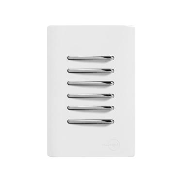 Imagem de 3 Interruptores Simples e 3 Interruptores Paralelos Cromados com Placa 4x2 Branca da Linha Novara - DC-1200/177 - DICOMPEL