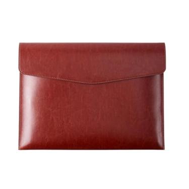 Imagem de Pastas Pasta de couro a4 para arquivamento, pasta feltro para negócios, bolsa para documentos grande capacidade, material escritório, organizador arquivos(Brown)