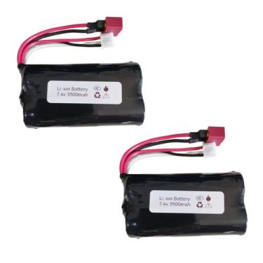 Imagem de Kit 4 Bateria Wltoys 12428 7.4V 3500mAh 12423 10428 A959B A969B Q46 SG