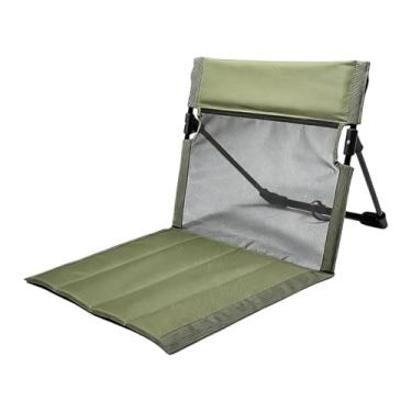 Imagem de oshhni Cadeira de acampamento com encosto, cadeira de descanso com bolsa de armazenamento, assento de acampamento dobrável para viagens, churrasco, jardim, Verde