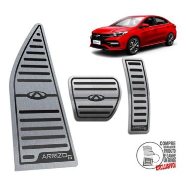 Imagem de Descanso De Pé + Pedaleira Aço Inox Chery Arrizo 6 Preto