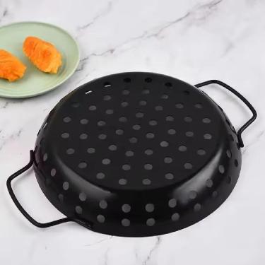 Imagem de Panela Churrasqueira Fritadeira Grelha Antiaderente Cesto Churrasco Legumes Camarao Peixe Grelhado