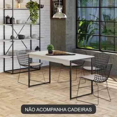 Imagem de Mesa de Jantar Tub 135 cm Est.Preta - Metalig, Branco Chess