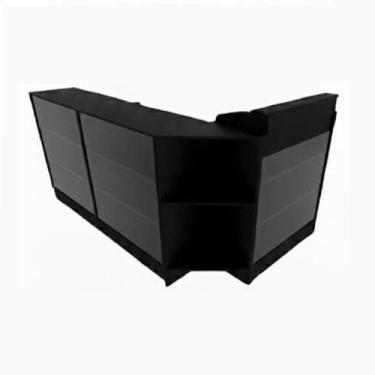 Imagem de Balcão Caixa Vitrine + 2 Expositores Lojas E Comércios 100% Mdf Preto 