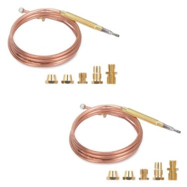 Imagem de Kit de termopar a gás de 2 peças M6 x 0,75, kit de substituição de lareira de termopar universal de fogão a gás com 5 adaptadores para fogão de indução, fogão a gás, lareira, aquecedor de água, etc
