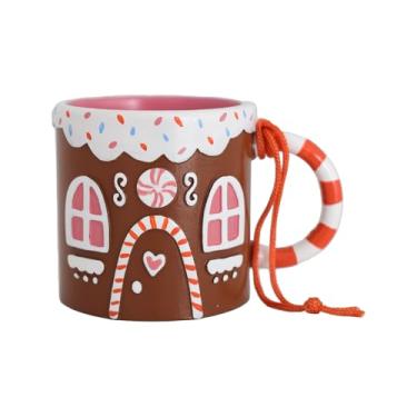 Imagem de Daydream Society Baking Spirits Ornamento brilhante para casa de gengibre - enfeite de caneca de Natal em cores festivas com ícones clássicos de Natal - Pacote com 1 - para celebrações e decoração