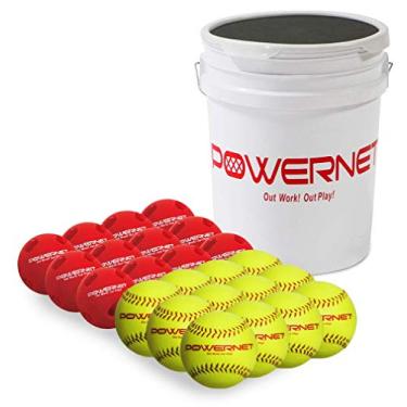 Imagem de PowerNet Bolas de treinamento e bolas de treino, treinador de softbol para melhorar a velocidade, potência e coordenação, bolas de softball para treino de rebatidas, pacote com 24