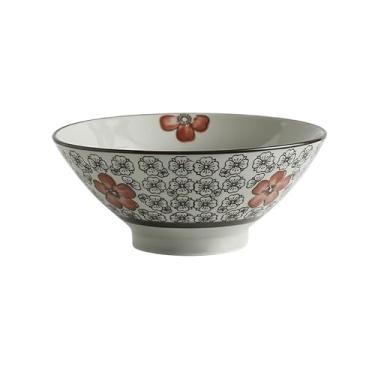 Imagem de URGDWEKJY Tigela de sopa de cerâmica tigela de sopa tigela de ramen chinês tigela de chapéu criativo é muito adequada para cereais de leite, lanches, salada (A)