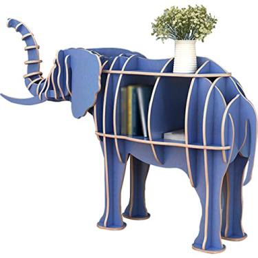 Imagem de Prateleiras de livros para quarto, suporte de livros em forma de elefante de desenho animado, decoração de shopping center em forma de animal, organizador de livros fácil de montar no chão, placa de