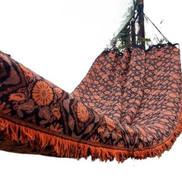 Imagem de Rede de Dormir para Casal - Rede de Descanso para Varanda, Quarto, Sala e Jardim(Laranja)