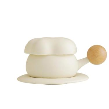 Imagem de URGDWEKJY Caneca de viagem estilo simples imitação em forma de nuvem conjunto de xícaras de café de cerâmica A vida criativa começa com uma xícara de café reutilizável