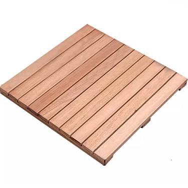 Imagem de Tapetes de banho de madeira para banheira, tapetes de piso de plataforma de pé elevado, para entrada de piscina de pátio de quintal, com almofadas de pé, 43 cm de altura (tamanho: 70 x 80 x 4,3 cm