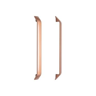 Imagem de Kit Com 14 Puxadores Slim Redondo De 256mm, Puxador Para Portas De Guarda-Roupa, Closet E Gavetas, Design Minimalista,(Cobre Fosco)