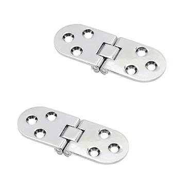 Imagem de Dobradiças dobráveis montadas embutidas, autoportáteis, porta de armário dobrável, dobradiça de mesa de madeira, ferramentas de armário de renovação de ferragens domésticas (2 peças, prata)