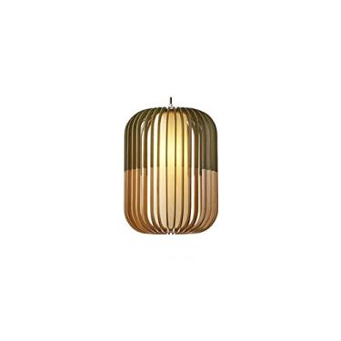 Imagem de YQSLQZZ Luminária pendente de casa de fazenda em forma de tambor, luzes de teto japonesas retrô para ilha de cozinha, lustre de iluminação decorativa de entrada de corredor de jantar, altura ajustável