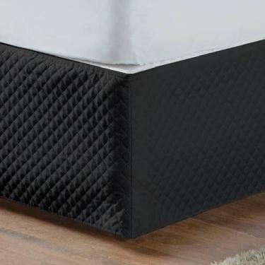 Imagem de Saia Cama Box Queen Com Elástico Matelada 1 Peça - Casa Lume, Preto