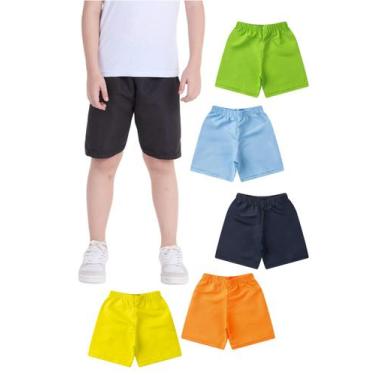 Imagem de Kit Sortido 5 Bermudas Lisas Infantil - Tamanho 2 ao 12 - Vida Costeir