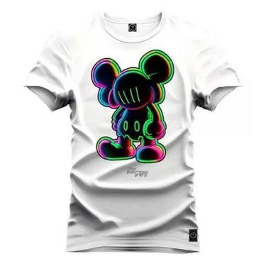 Imagem de Camiseta Premium de Algodão - Estampa Neon Rato - Loja Dinka, p