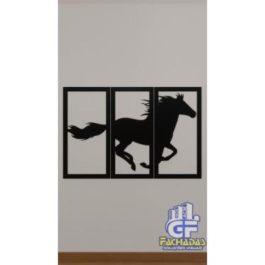 Imagem de Quadro Cavalo em MDF. - GF-Fachadas-ACM, Preto, 300