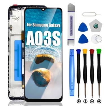Imagem de Kit de substituição de tela para Samsung Galaxy A03S [Versão dos EUA] com moldura de 16,5 polegadas LCD para substituição de tela Samsung A03s (modelo A03S A037U A037U1) com ferramentas de reparo