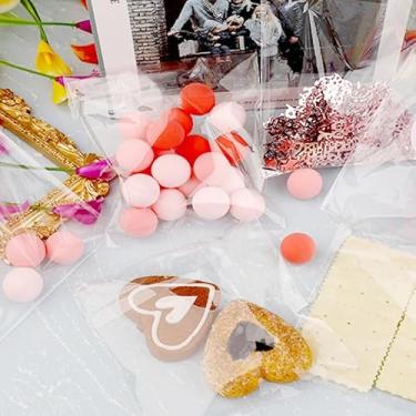 Imagem de 200 unidades de sacos de celofane autovedantes, sacos de guloseimas resseláveis de 9 x 12 cm 10 x 15 cm para embalagem de biscoitos, doces, pipoca, bolsa de presente transparente para dia dos
