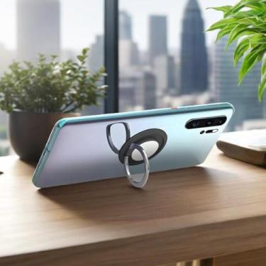 Imagem de 1 peça suporte de anel magnético giratório de 360 graus: universal para almofada traseira de carro e telefone (preto)