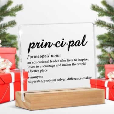 Imagem de Presente para diretores escolares, ideias de presentes principais, presentes de apreciação para homens e mulheres, decoração de placa de mesa acrílica de definição principal