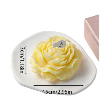 Imagem de Vela Aromática 3D Em Forma De Flor De Peônia, Decoração De Casamento, 