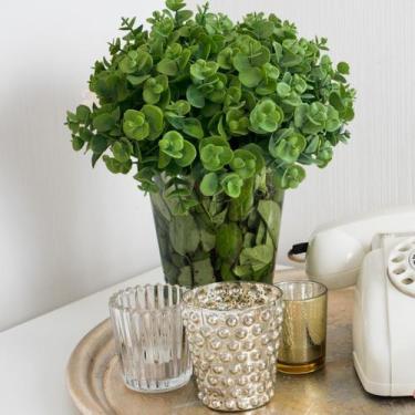 Imagem de 15 maços (90 hastes) planta artificial mini eucalipto preço atacado: V