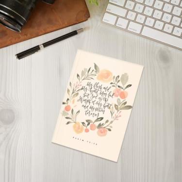 Imagem de Caderno de diário cristão, presentes cristãos para mulheres, cadernos de diário A5 para anotações de escritório, caderno de diário bíblico de 21 x 14,7 cm, versículo bíblico, planejador de oração das