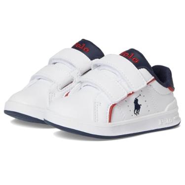 Imagem de Polo Ralph Lauren Tênis infantil unissex Heritage Court Iii Ez (infantil), Branco/Azul marinho, 18